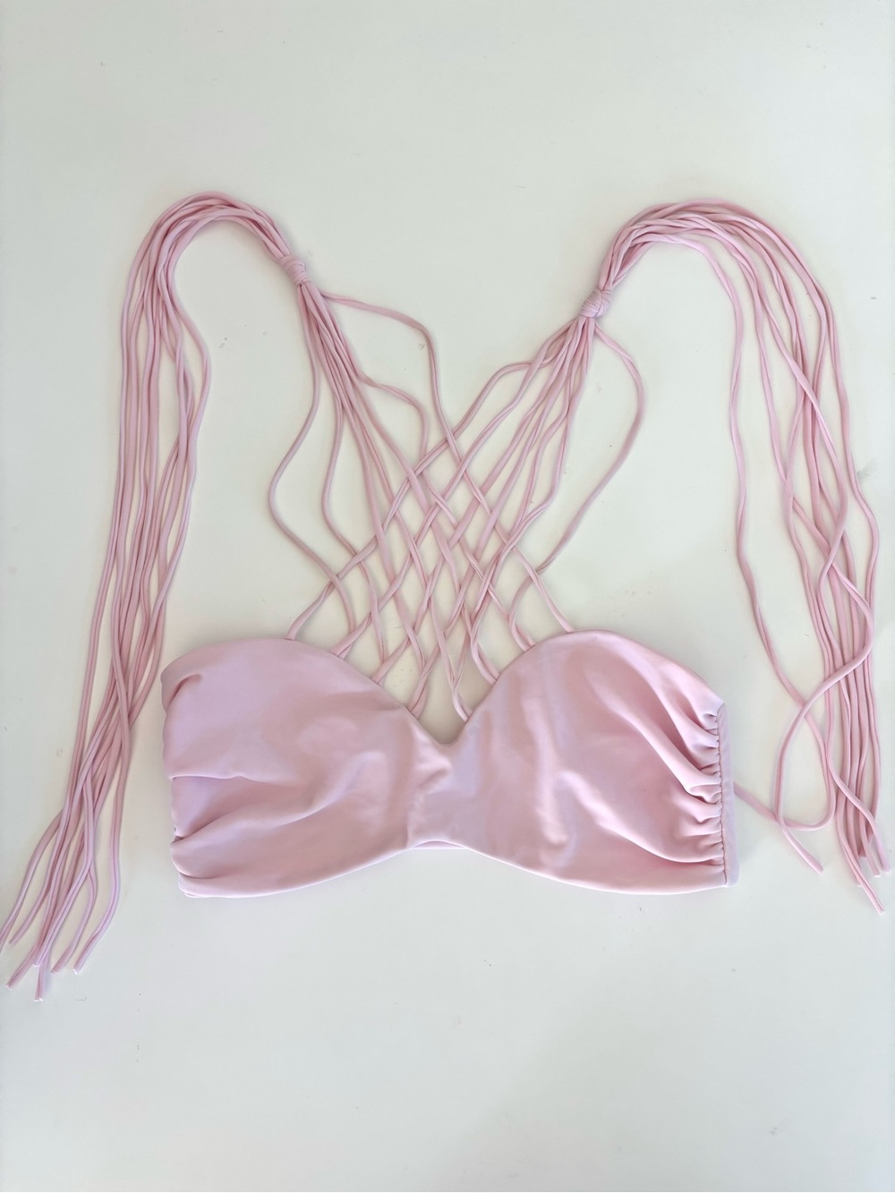 Mikoh Light Pink Strappy Bandeau Bikini Top